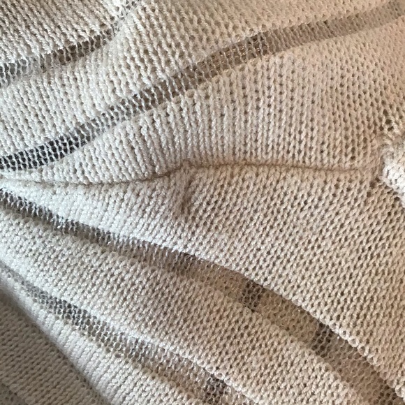 WHBM Tan Cap Sleeve Shadow Stripe Sweater Small - Picture 12 of 12